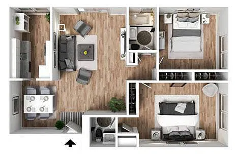 Floor plan Two Bedroom | OP1