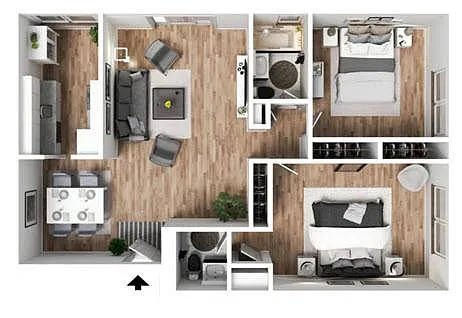 Floor plan Two Bedroom | OP1
