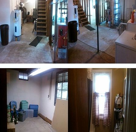 full basement and upstairs bathroom