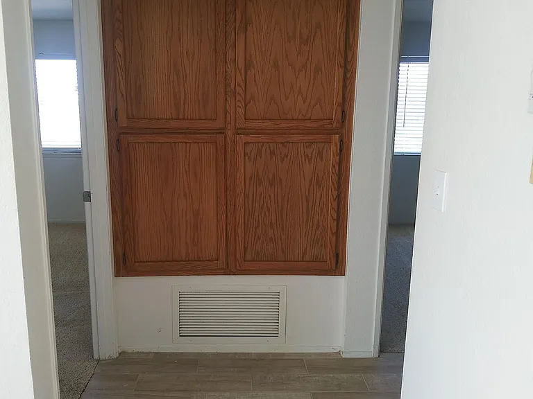 Hallway closets between bedrooms