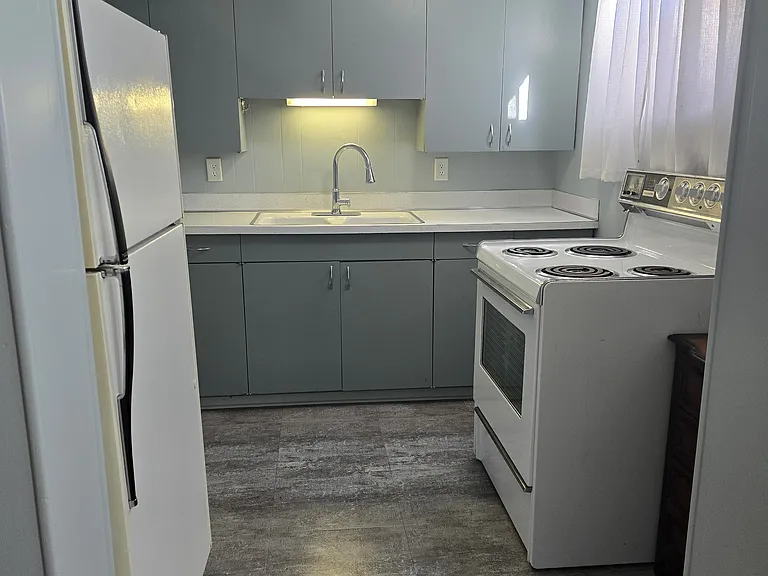Kitchen view from living-dining room