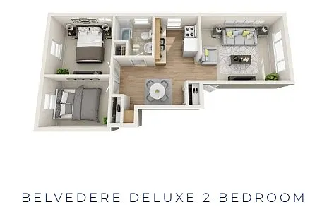 Floor plan Belvedere Renovated 2 Bedroom