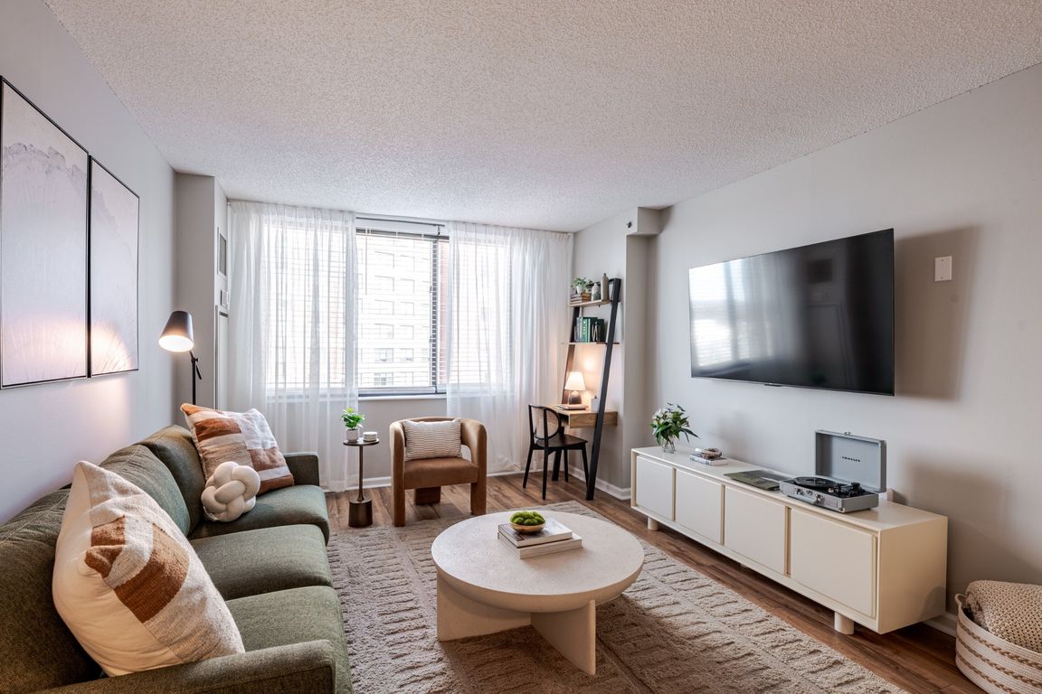 Living spaces flooded with natural light at 15 Bank Apartments in White Plains, NY 10606