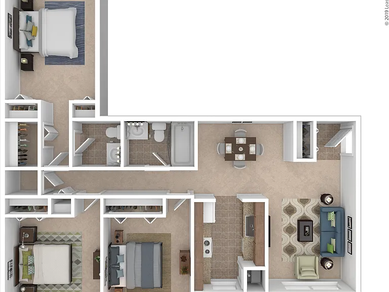 The Sequoia: Beds - 3: Baths - 1.5: SqFt Range - 1046 to 1046
