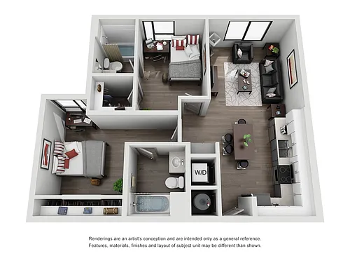 Floor plan 2BR/2BA - The Pioneer