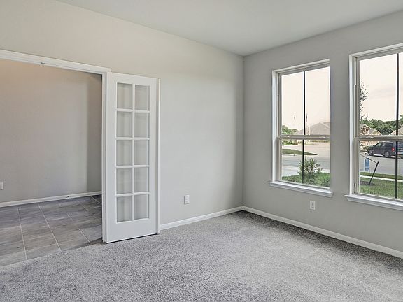 Home office with French doors