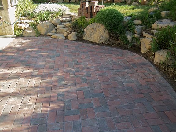 Brick patio & herb garden