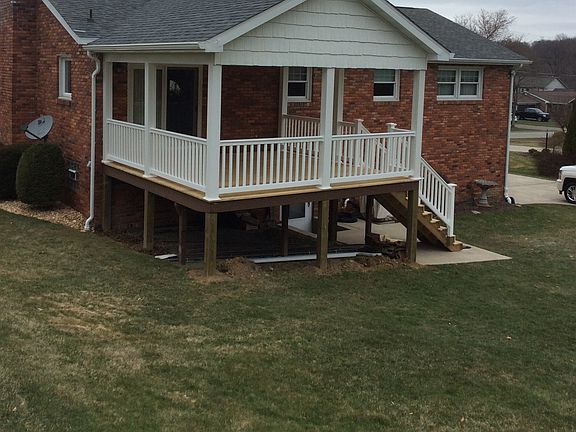 New porch with cathedral cei