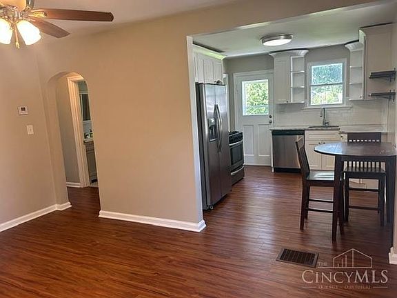 View from living room into the kitchen