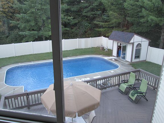 Deck pool and shed