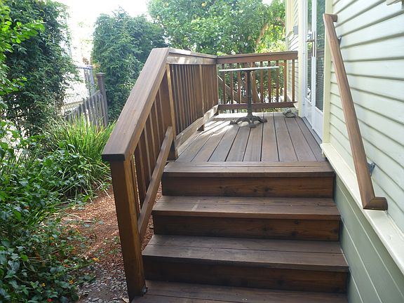 Side deck & French doors