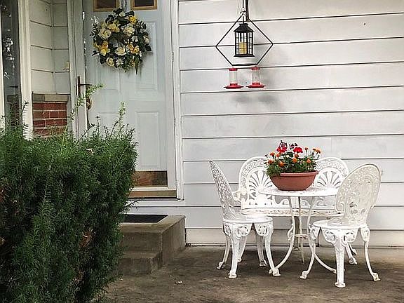 Patio overlooks neighborhood