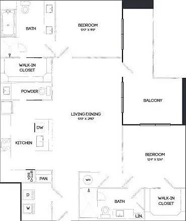 B4C | 2x2.5 | 1254 sq ft B4C | 2x2.5 | 1254 sq ft