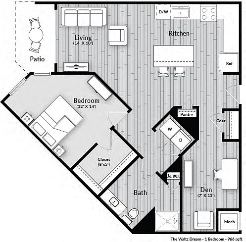 Floor plan The Waltz Dream (w/den)