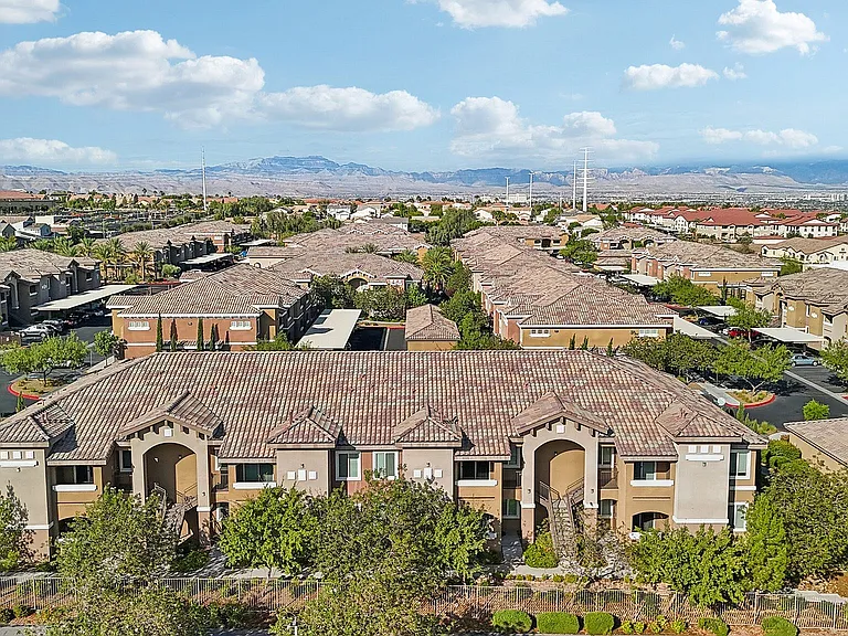 Aerial View of Buildings and Fence