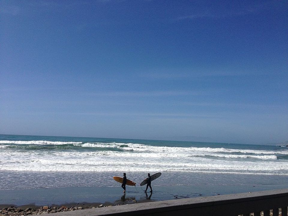 Surfers at nearby beach