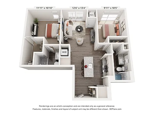 Floor plan 2B2 Matisse