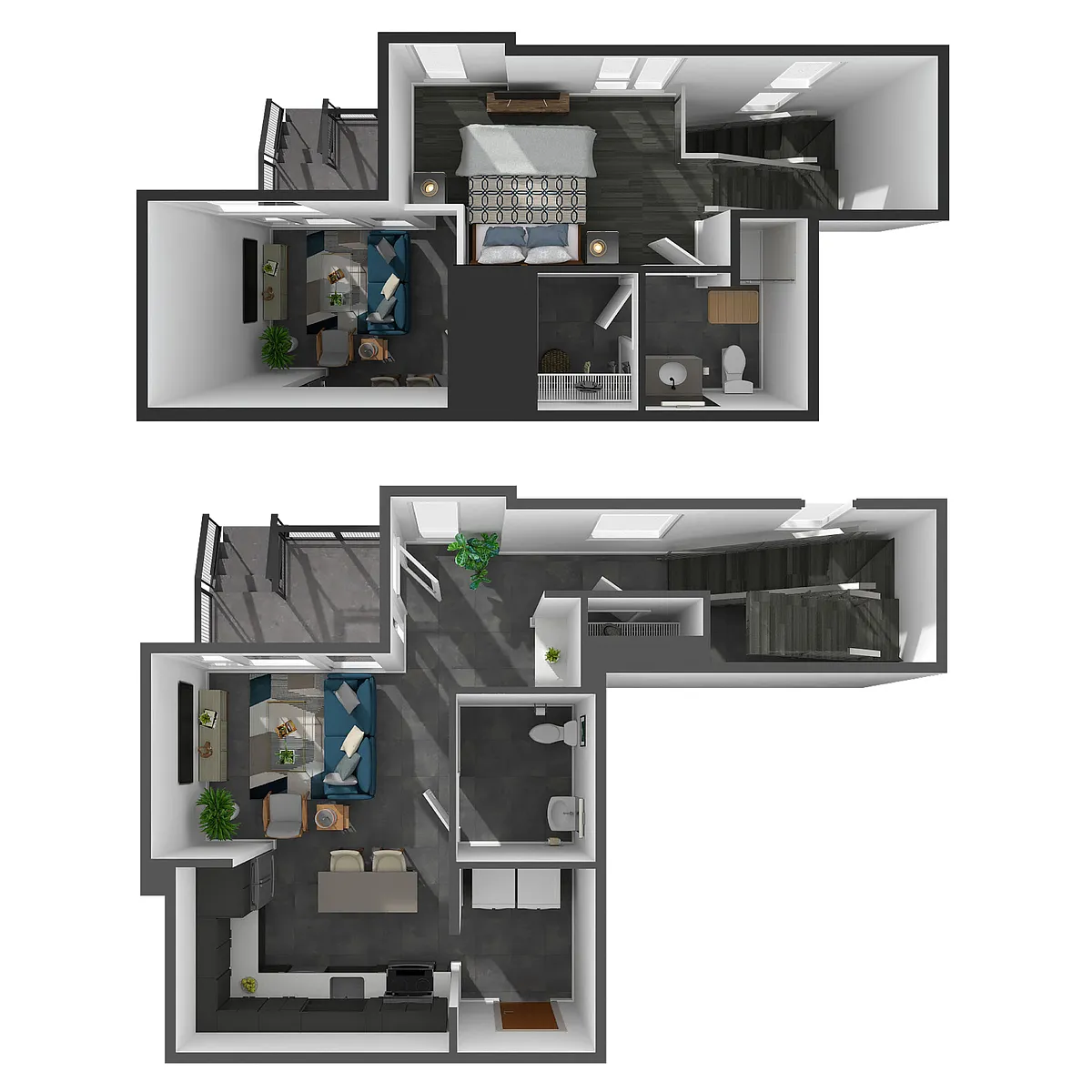 Floor plan Live/Work 1 Bed, 1 Bath - B