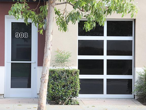 front door & studio work space roll-up door