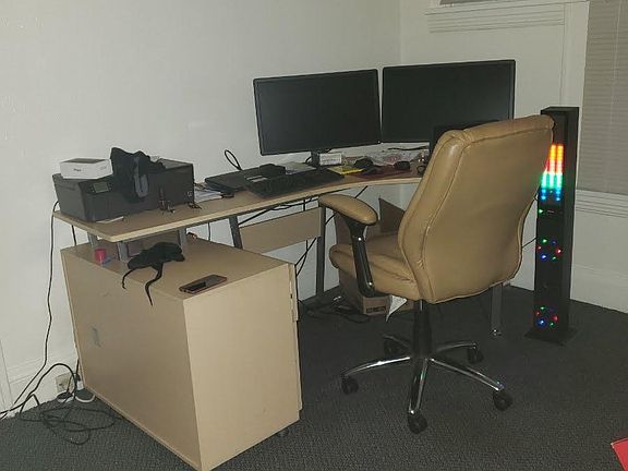bedroom used as an office