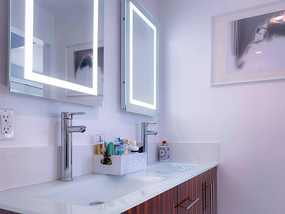 Bathroom- Dual Sinks and LED mirrors