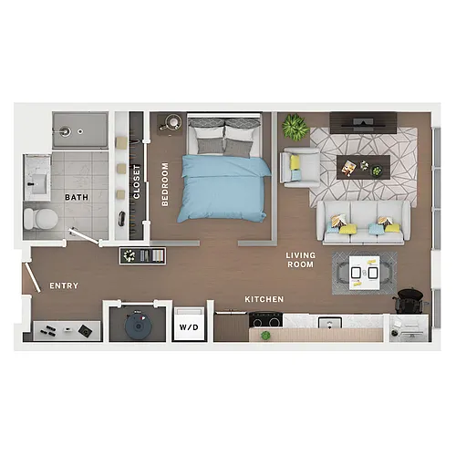 Floor plan 1BR/1BA - Urbana