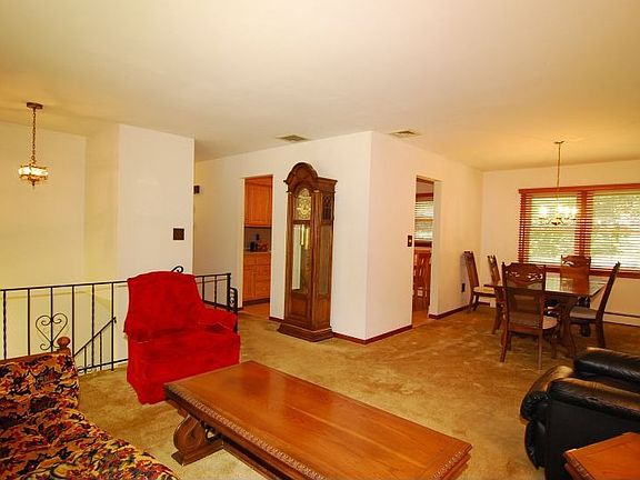 Living Room View to Kitchen and Dining Room