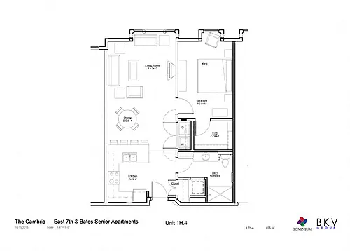 Floor plan One Bedroom N