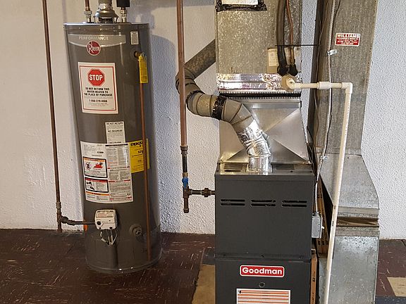 New hot water tank and furnace