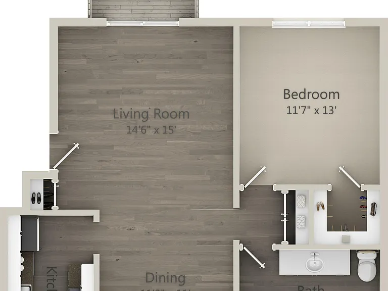A1 - 1BR, 1BA - 735SF A1 - 1BR, 1BA - 735SF