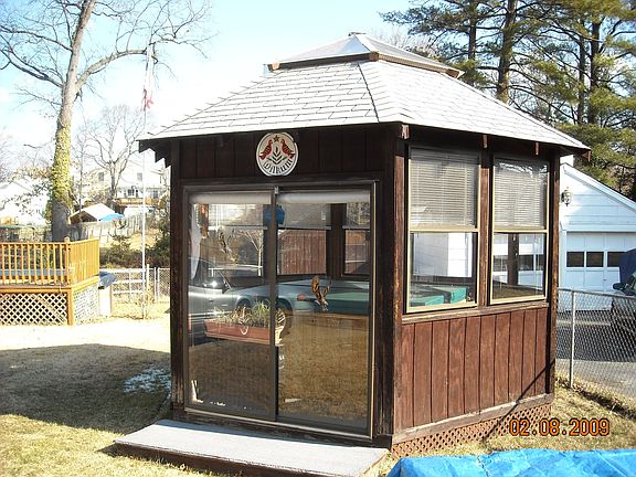 Our gazebo with hot tub