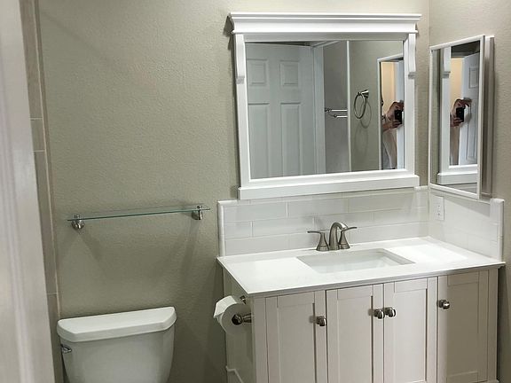 Brand new vanities in the bathroom and the powder room