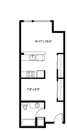 Floor plan 1 Bedroom O