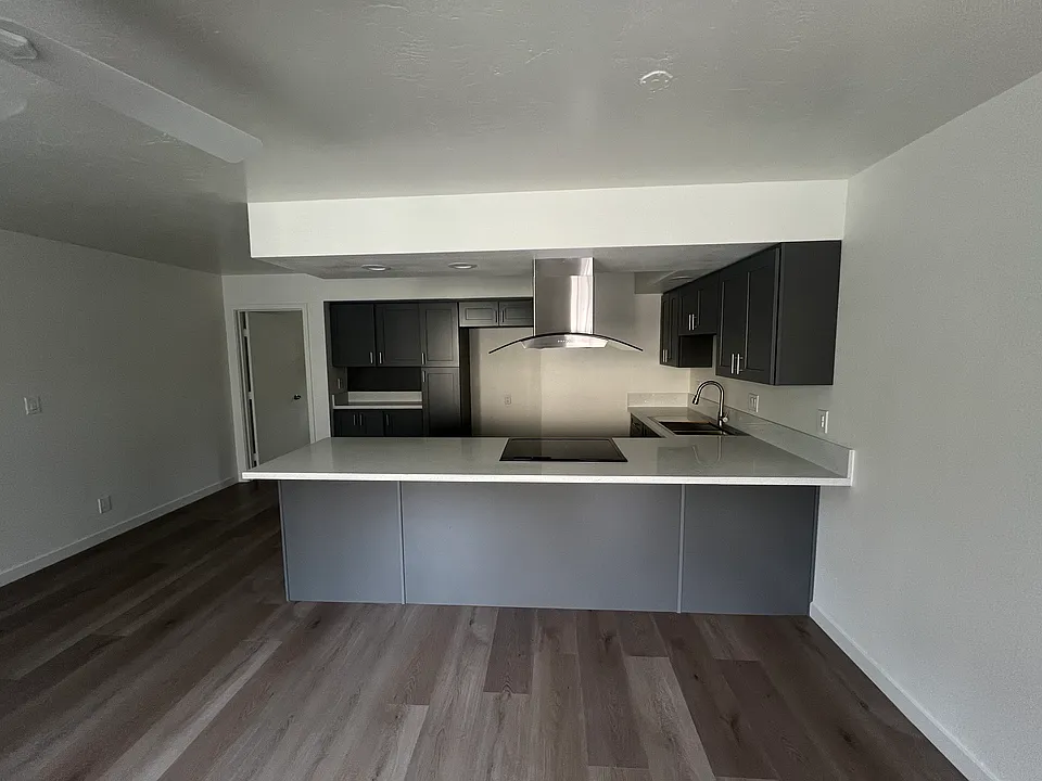 Kitchen with counter top for barstools