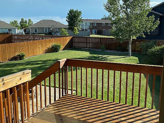 Backyard view from back deck