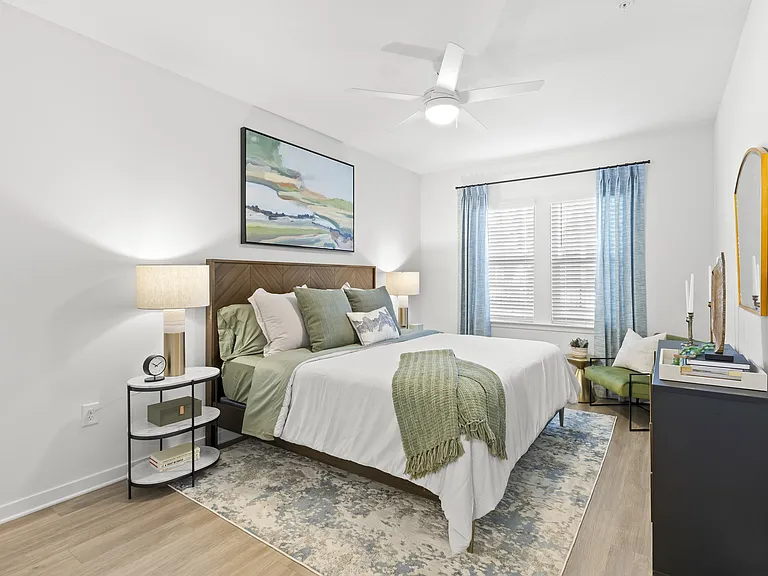 Ceiling fans in bedrooms and living area