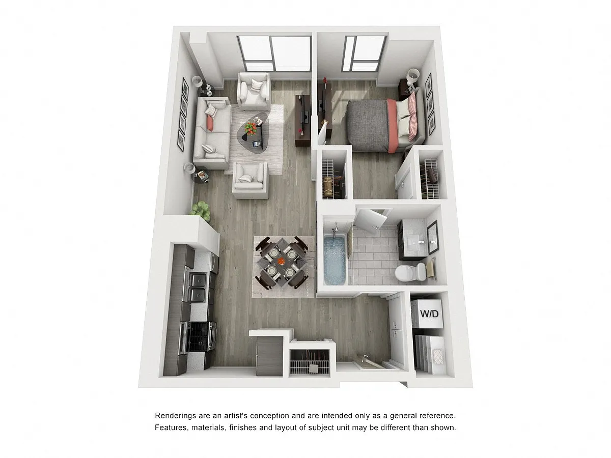 Floor plan 1 Bedroom B4