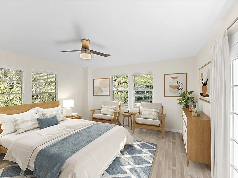 Bedroom 1. This image shows a virtually furnished space. Bedrooms come unfurnished.