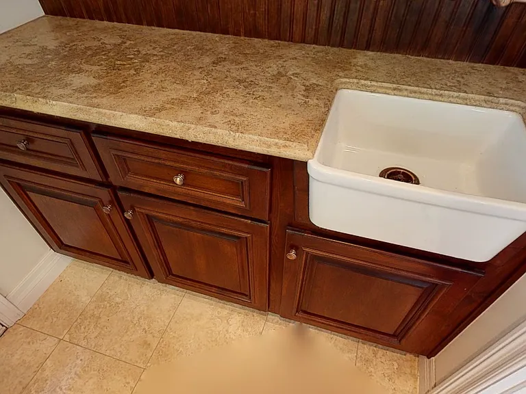 Laundry room with exit door code lock n sink