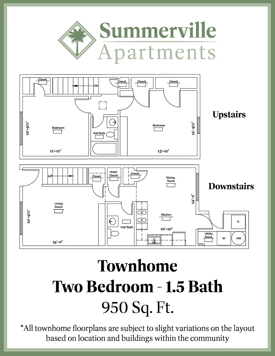 Floor plan Townhome - Classic
