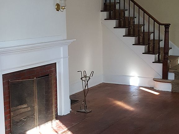 living room and fireplace