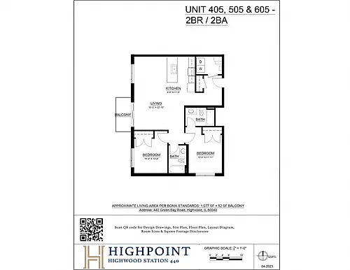 Floor plan 2 Bed 2 Bath