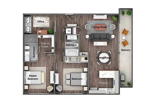 Floor plan 2 Bed 2 Bath
