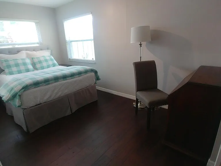 Third bedroom, desk and bamboo floor