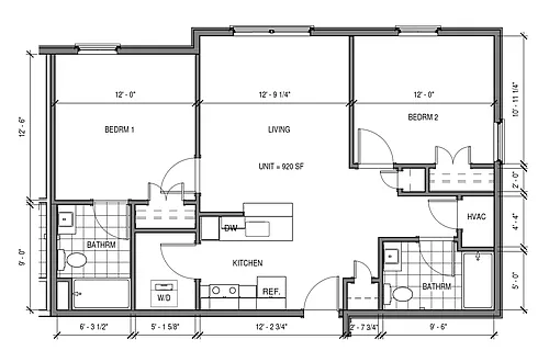Floor plan Furnished 2 Bed / 2 Bath