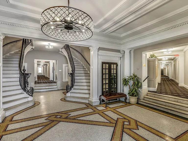 Lobby area with grand staircase