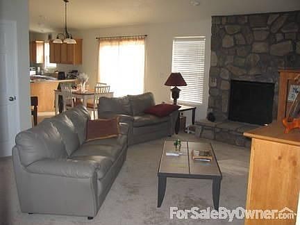 Living room looking into dining area
