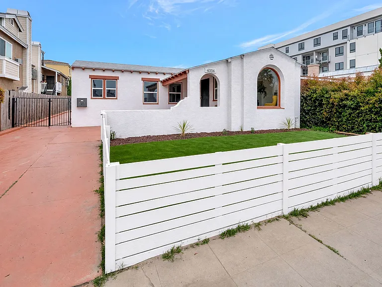 Facade and two car driveway for off street parking
