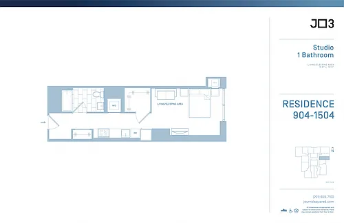 Floor plan Studio | 1 Bath - 3