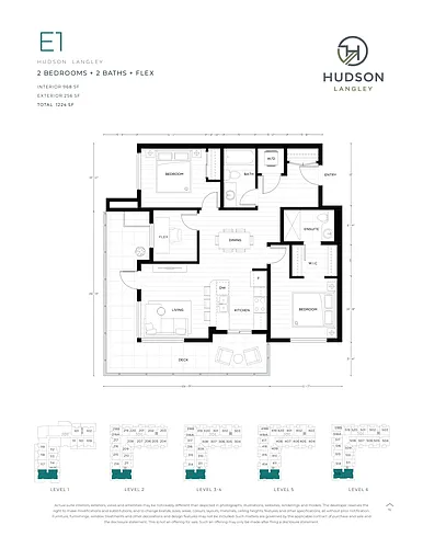 Floor plan 2br + Flex/2ba - E1